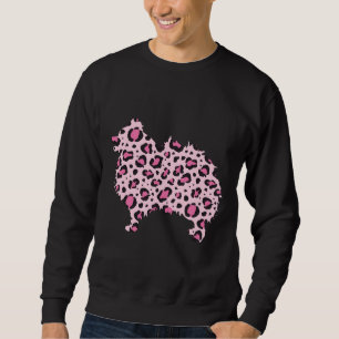 Pink Leopard Spitz Dog Pom Dog drucken Sweatshirt