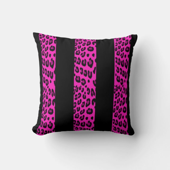 Pink-Leopard-Streifen Kissen (Vorderseite)