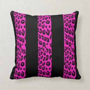 Pink-Leopard-Streifen Kissen