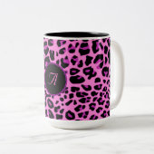 Pink Leopard-Tasse Zweifarbige Tasse (VorderseiteRechts)