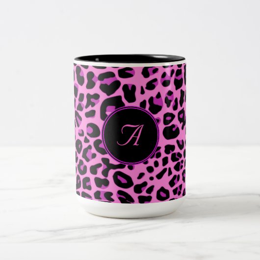 Pink Leopard-Tasse Zweifarbige Tasse (Mittel)
