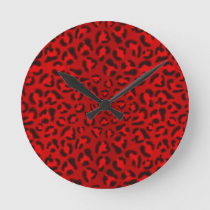 Pink leopard texture pattern. runde wanduhr