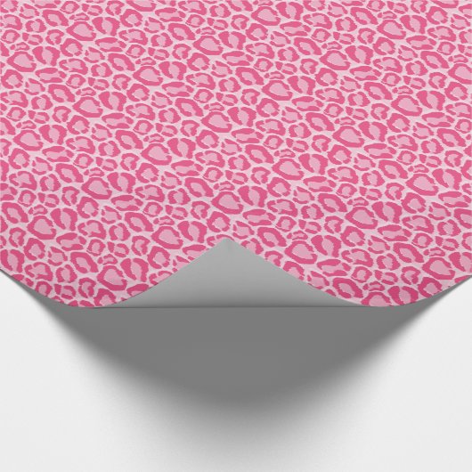 Pink Leopard Tierdruck Geschenkpapier (Ecke)