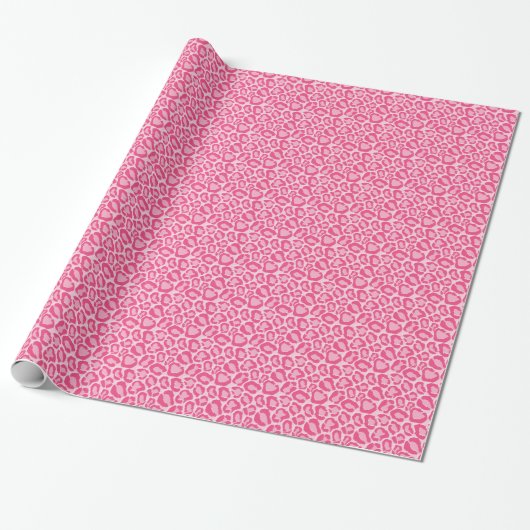 Pink Leopard Tierdruck Geschenkpapier (Ungerollt)