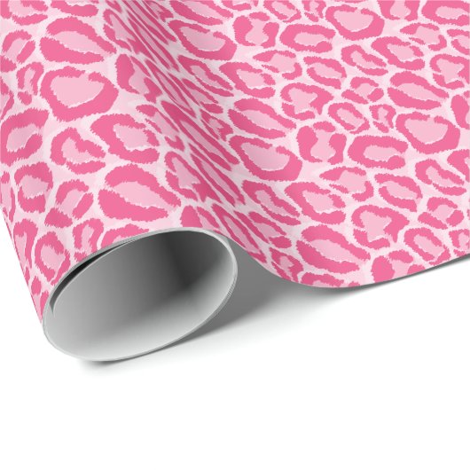 Pink Leopard Tierdruck Geschenkpapier (Rolleneckpunkt)