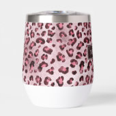 Pink Leopard Tierdruck mit Faux-Folie und Name (Vorderseite)