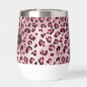 Pink Leopard Tierdruck mit Faux-Folie und Name (Rückseite)