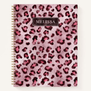 Pink Leopard Tierdruck mit Fauxfolie und Name Notizblock
