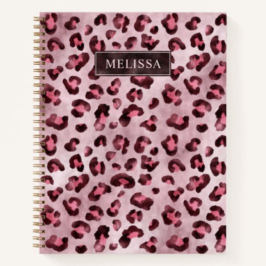 Pink Leopard Tierdruck mit Fauxfolie und Name Notizblock (Vorderseite)