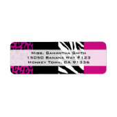 Pink Leopard und Zebra Animal Print Rücksendeadres (Vorne)