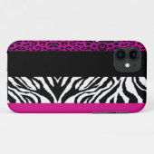 Pink-Leopard und Zebra-kundenspezifischer Case-Mate iPhone Hülle (Rückseite (Horizontal))