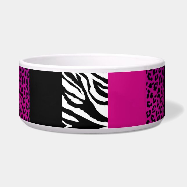 Pink-Leopard und Zebra-kundenspezifischer Napf (Links)
