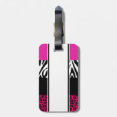 Pink-Leopard und Zebra-Tierdruck Gepäckanhänger (Rückseite vertikal)