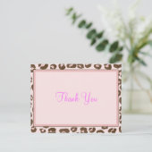 Pink Leopard Vielen Dank Postkarte (Stehend Vorderseite)