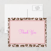 Pink Leopard Vielen Dank Postkarte (Vorne/Hinten)