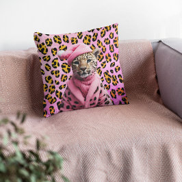 Pink Leopard Weihnachten Jaguar Cushion Kissen