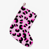 Pink Leopard Weihnachts-Strumpf Kleiner Weihnachtsstrumpf (Vorderansicht (hängend))