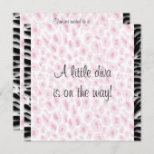 Pink Leopard Zebra Baby Girl Dusche Einladung (Vorne/Hinten)