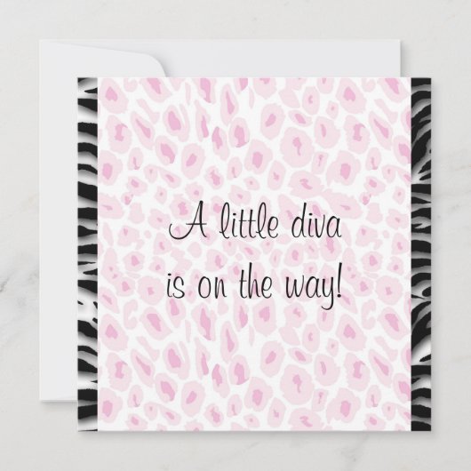 Pink Leopard Zebra Baby Girl Dusche Einladung (Vorderseite)