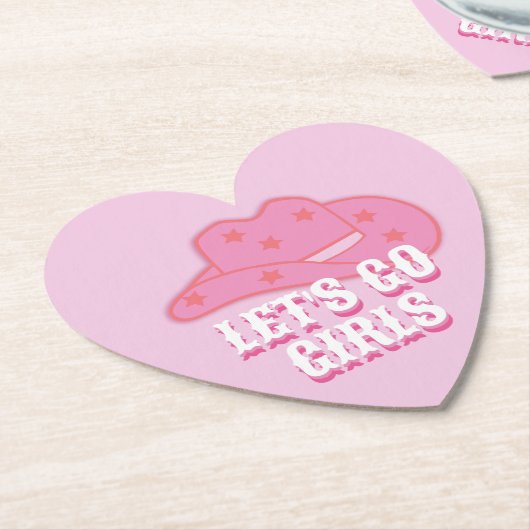 Pink Let's Go Girls Cowboy Hat Rodeo Untersetzer (angewinkelt)