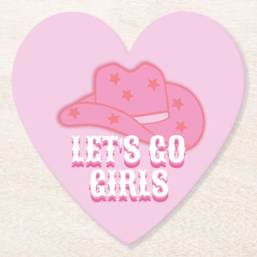 Pink Let's Go Girls Cowboy Hat Rodeo Untersetzer (Vorderseite)