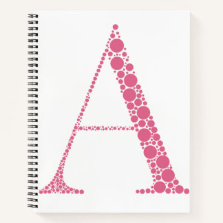 Pink Letter A Journal – Minimal Aesthetic Notebook Notizblock