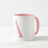 Pink Letter A Mug – Minimal Circle Monogram Design Tasse (VorderseiteRechts)