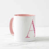 Pink Letter A Mug – Minimal Circle Monogram Design Tasse (Vorderseite Links)