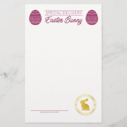 Pink Letter from Oaster Bunny Blank