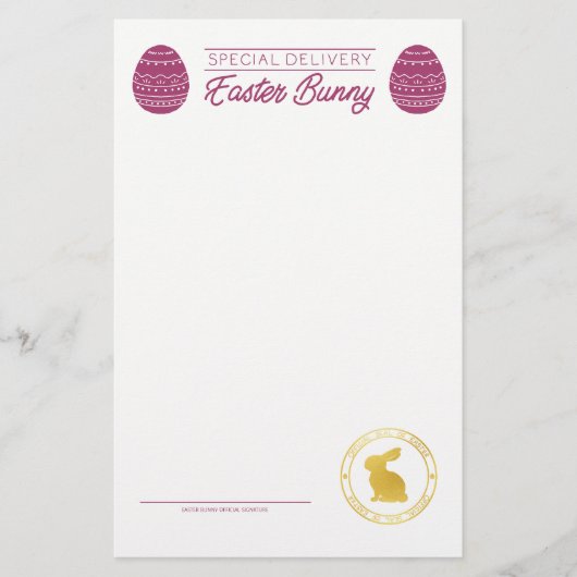 Pink Letter from Oaster Bunny Blank (Vorderseite)