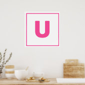 Pink Letter U Poster (Küche)