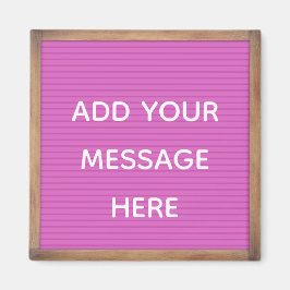 Pink Letterboard in Frame Custom Message Magnet