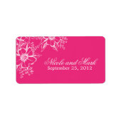 Pink Letterpress Style Wedding Adressaufkleber (Vorne)