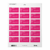 Pink Letterpress Style Wedding Adressaufkleber (Vorne)