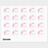Pink Letterpress Style Wedding Runder Aufkleber (Blatt)