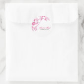 Pink Letterpress Style Wedding Runder Aufkleber (Tasche)