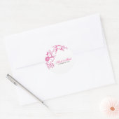 Pink Letterpress Style Wedding Runder Aufkleber (Umschlag)