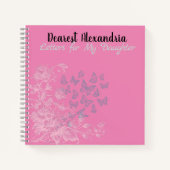 Pink Letters to My Daughter Memory Spiral Notebook Notizblock (Vorderseite)