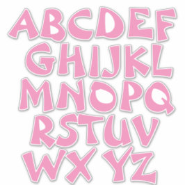 Pink Letters White Alphabet Wall Aufkleber