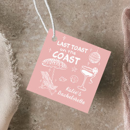 Pink Letzte Toast Küste Handgezeichnet Bachelorett Geschenkanhänger