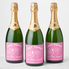 Pink Letzter Toast Bachelorette Champagne Schaumweinetikett