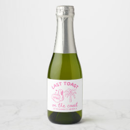 Pink Letzter Toast Bachelorette Mini Champagne Schaumweinetikett
