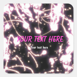 Pink leuchtender Glow-Stick-Party-Aufkleber Label Quadratischer Aufkleber