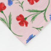Pink Liberty Floral Art Muster Name und Monogramm Fleecedecke (Ecke)