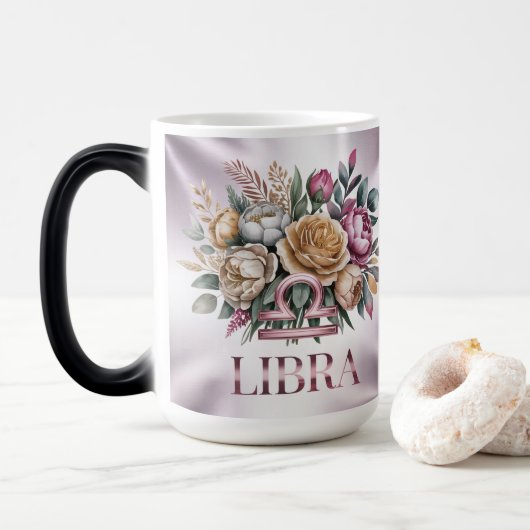 Pink Libra Glyph Lavender Morphing Mug Verwandlungstasse (Mit Donut)