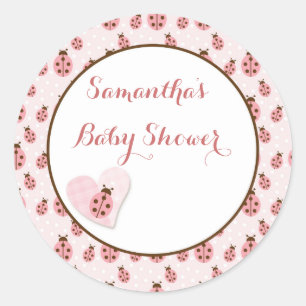 Pink Liebe Bug, Baby Girl Runder Aufkleber