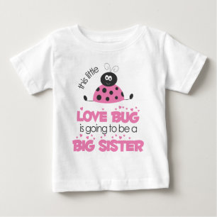 Pink Liebe Bug Big Sister Baby T-shirt