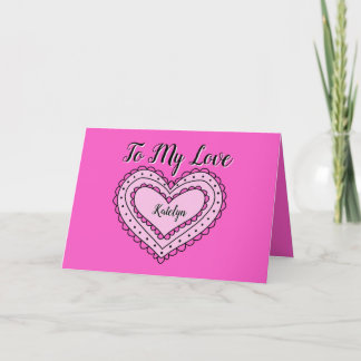 Pink Liebe Card für Valentinstag, Geburtstag etc. Ankündigung