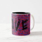PINK LIEBE FARBE BLACK BLUE Zwei-Tonen-KAFFEE-TASS Zweifarbige Tasse (VorderseiteRechts)