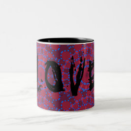 PINK LIEBE FARBE BLACK BLUE Zwei-Tonen-KAFFEE-TASS Zweifarbige Tasse